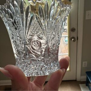 Studio Nova Crystal Vase with Rose Motif